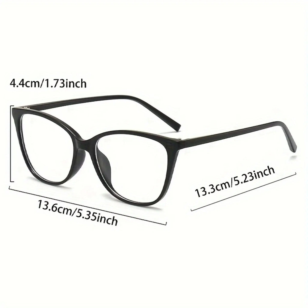 ChromaSwitch 6-in-1 Magnetic Sunglasses JO, stylish black frames with dimensions for versatile eyewear.