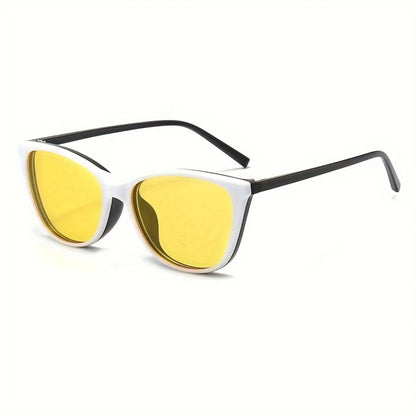 ChromaSwitch 6-in-1 Magnetic Sunglasses JO in a stylish white and black design with yellow lenses.
